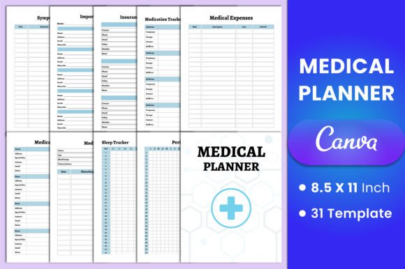 Download Editable Medical Planner Canva Template - Premium Resources