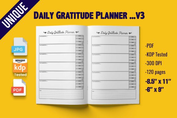 Download Daily Gratitude Planner ~ KDP Interior - Premium Resources