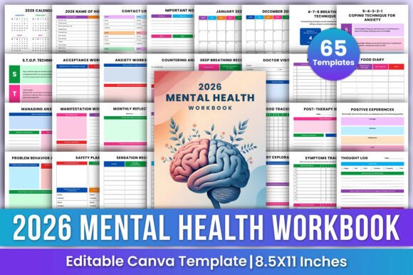 Download 2026 Adhd Mental Health Workbook Canva - Workbook Collection