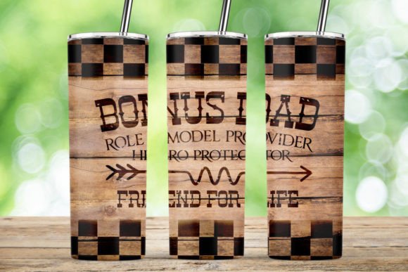Download Checkerboard Wood BONUS DAD Tumbler Wrap - Premium Resources