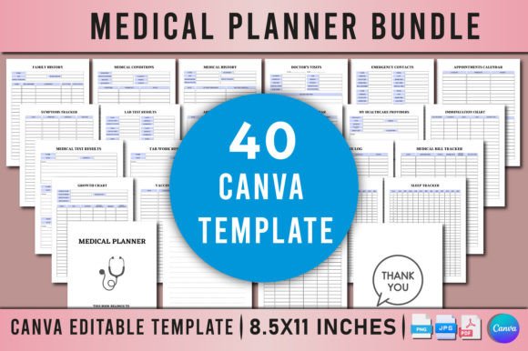 Download Medical Planner Bundle for Canva - Premium Bundle