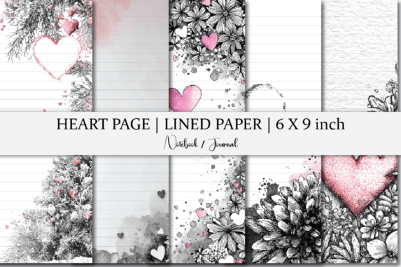 Download Notebook | Lined Paper | Heart Pink Tone - Notebook Collection